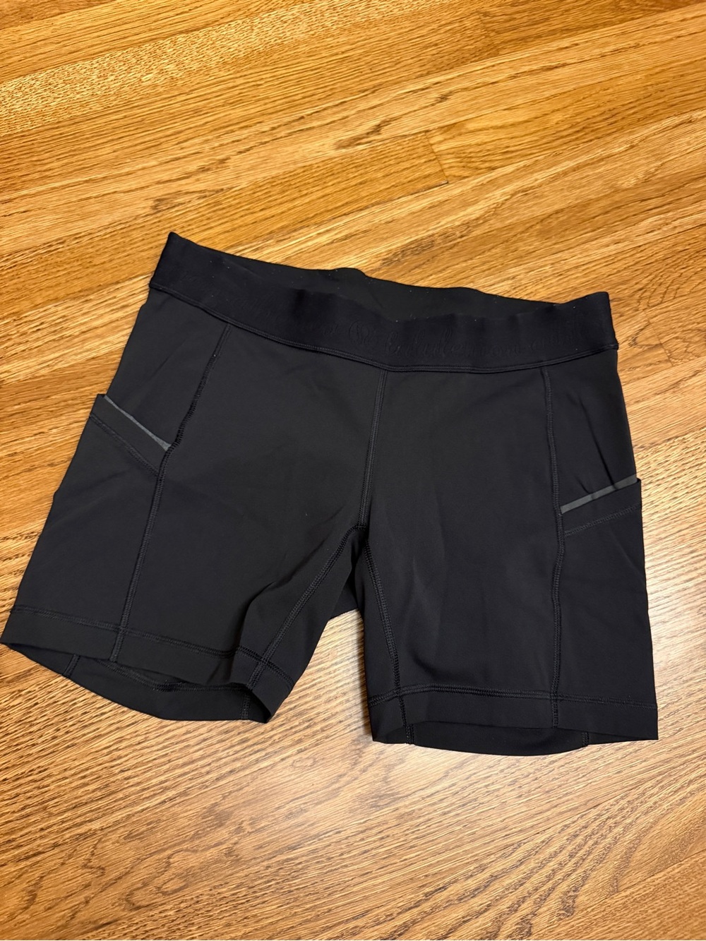 lululemon athletica Black Bike Shorts with Side Pockets